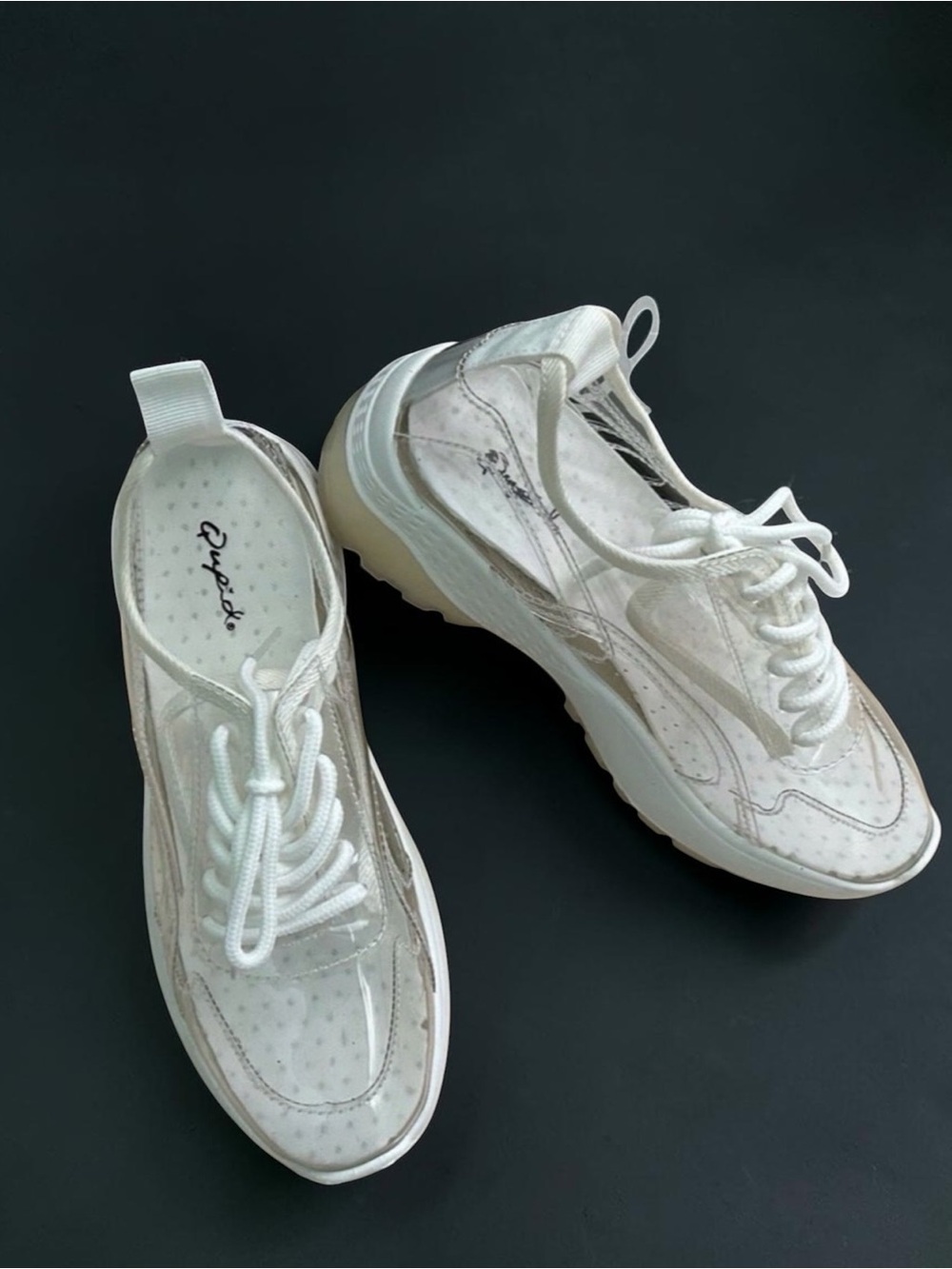 NWOT Qupid Clear/White Sneakers/Shoes Size 6
